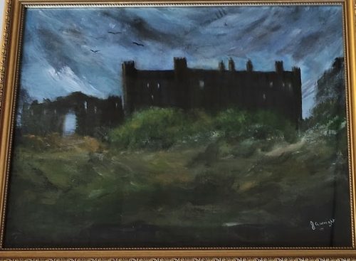 Jenny, Scottish castle, acrylic.